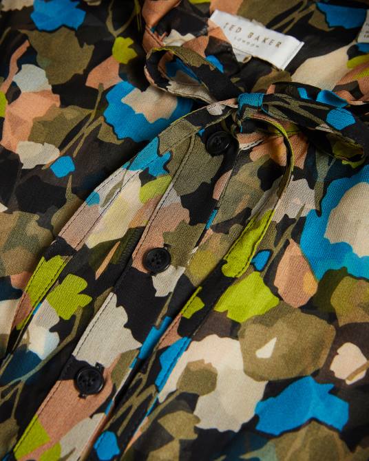 Ted Baker mujer 2ZFP485 ropa vestido corto hariiee floral con cintura caída negro