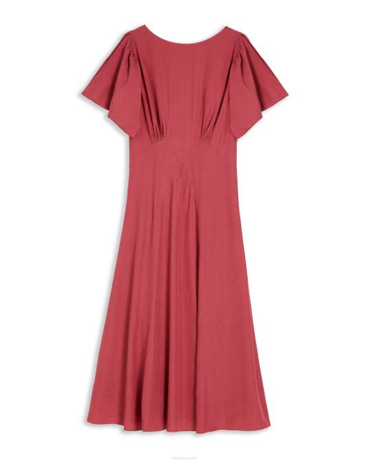 Ted Baker mujer 2ZFP499 ropa vestido de tarde midi con paneles tulipi rosa medio