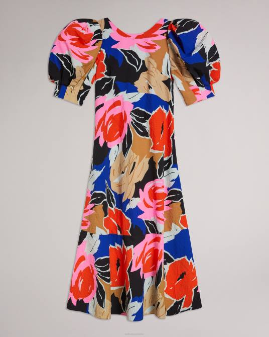 Ted Baker mujer 2ZFP503 ropa vestido midi con estampado floral harpia negro