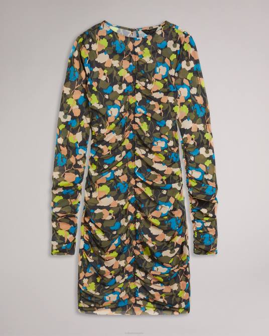 Ted Baker mujer 2ZFP507 ropa vestido ttinna con parte delantera fruncida negro