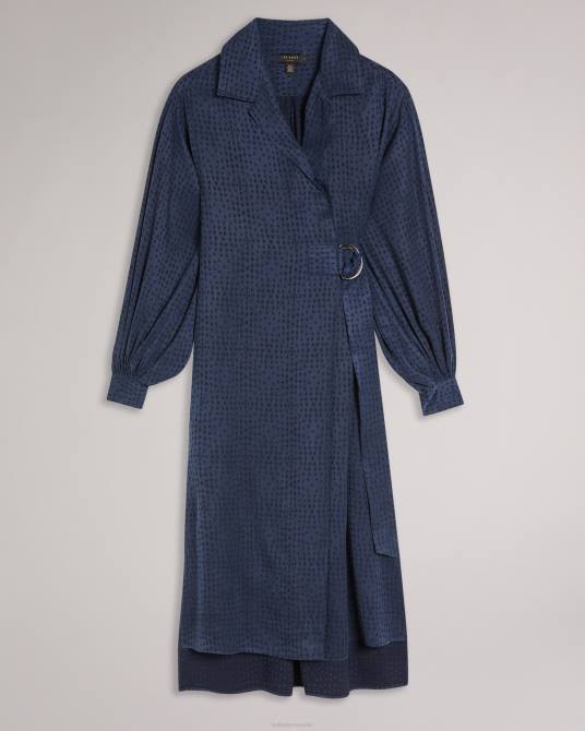 Ted Baker mujer 2ZFP512 ropa vestido midi sammmie con anilla en forma de D azul oscuro