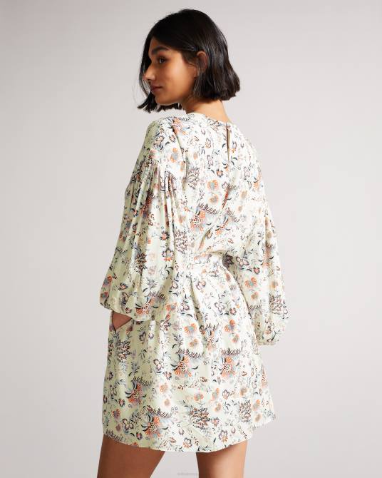 Ted Baker mujer 2ZFP517 ropa vestido corto gilliie con cuello alto blanco