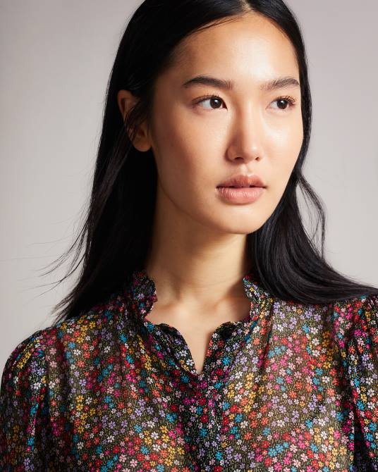 Ted Baker mujer 2ZFP519 ropa vestido midi bevlia con cintura caída negro