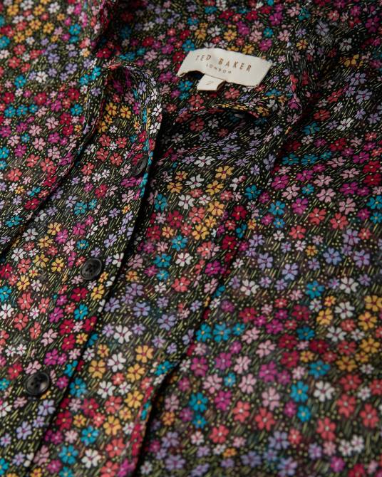 Ted Baker mujer 2ZFP519 ropa vestido midi bevlia con cintura caída negro