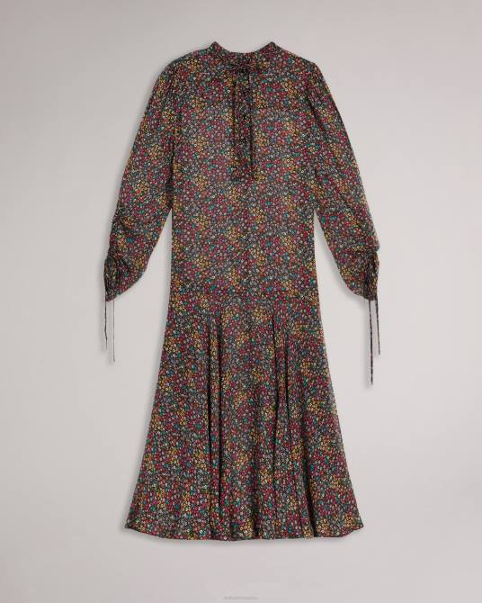 Ted Baker mujer 2ZFP519 ropa vestido midi bevlia con cintura caída negro