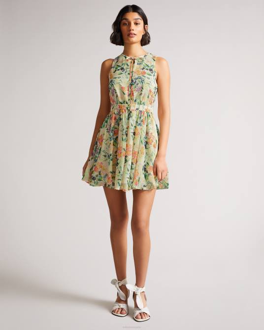 Ted Baker mujer 2ZFP523 ropa Vestido corto sin mangas con lazo en el cuello de Haariss blanco