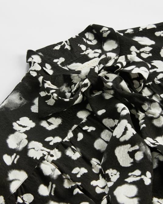 Ted Baker mujer 2ZFP526 ropa vestido largo con lazo en el coño Wilmy negro