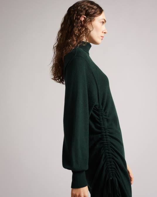Ted Baker mujer 2ZFP530 ropa vestido de punto aavvaa con detalle lateral fruncido verde
