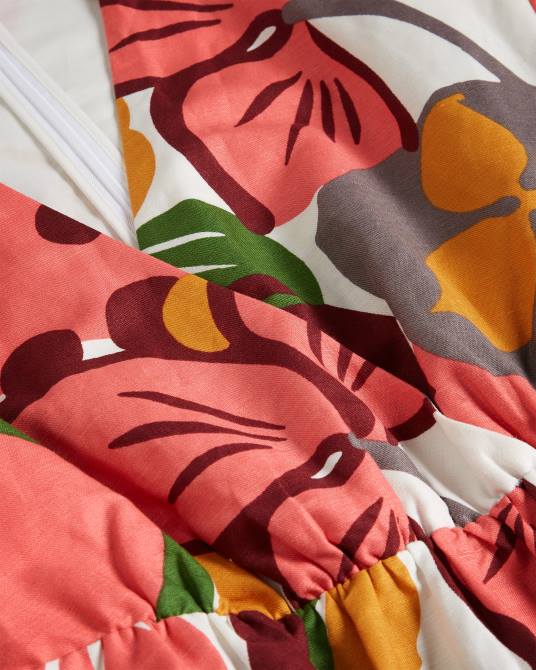 Ted Baker mujer 2ZFP532 ropa vestido corto rhitaa cruzado con mangas exageradas blanco