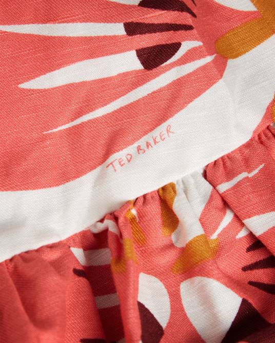 Ted Baker mujer 2ZFP532 ropa vestido corto rhitaa cruzado con mangas exageradas blanco