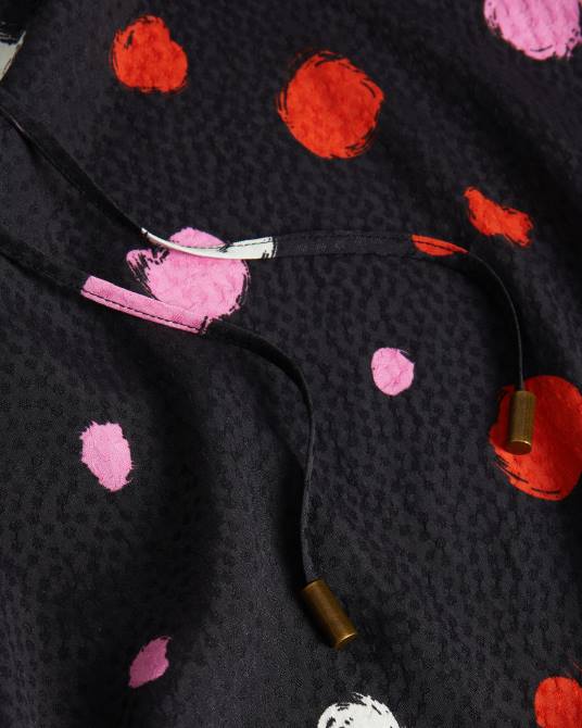 Ted Baker mujer 2ZFP535 ropa vestido midi lizzzee con detalle lateral fruncido negro