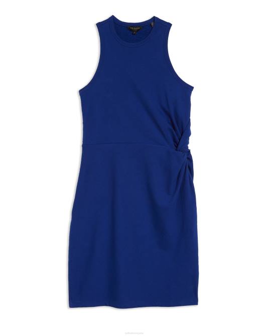 Ted Baker mujer 2ZFP539 ropa vestido de punto con nudo en la parte delantera livviaa azul oscuro