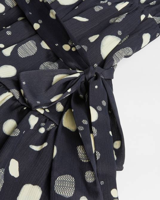 Ted Baker mujer 2ZFP548 ropa vestido skater steviee con mangas abullonadas Armada