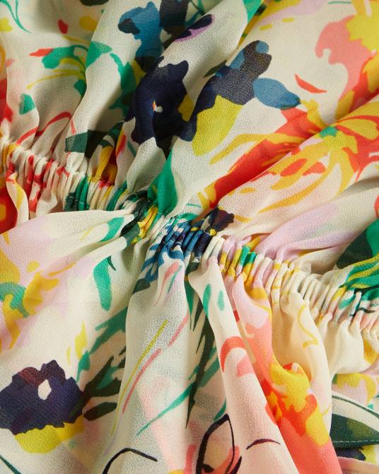 Ted Baker mujer 2ZFP564 ropa vestido largo Kiyrie con mangas globo blanco