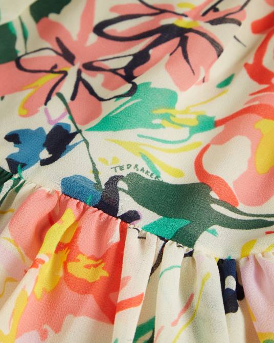 Ted Baker mujer 2ZFP564 ropa vestido largo Kiyrie con mangas globo blanco