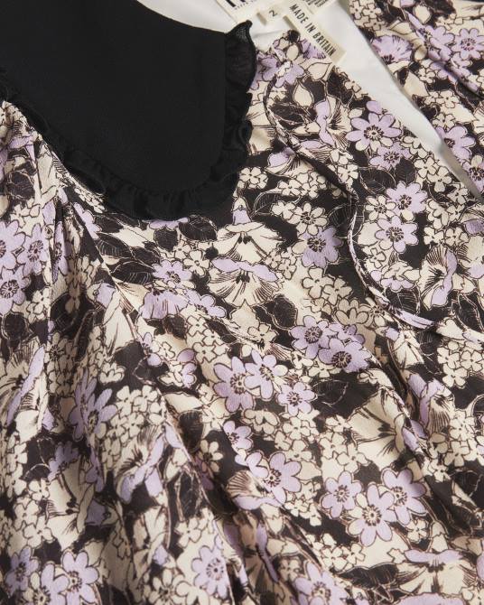 Ted Baker mujer 2ZFP573 ropa vestido corto de vainilla con botones en la parte delantera marron oscuro