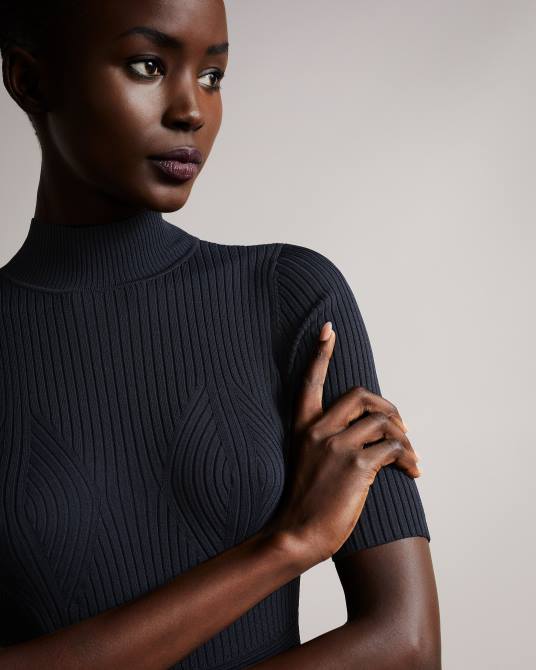 Ted Baker mujer 2ZFP605 ropa vestido skater de diseño viviiyy azul oscuro