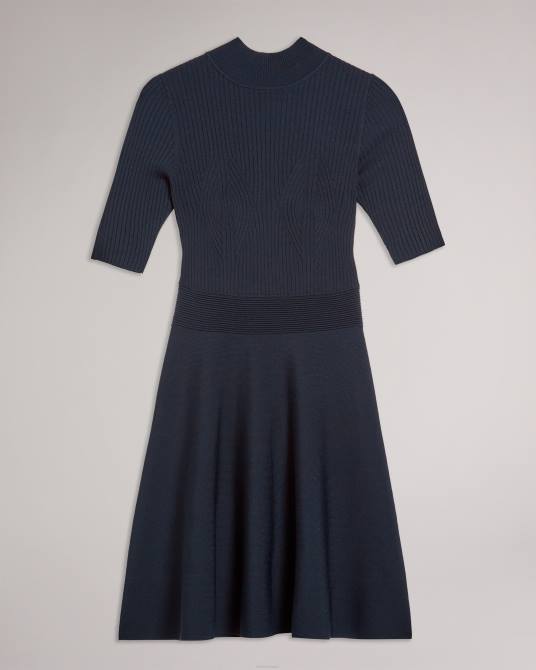 Ted Baker mujer 2ZFP605 ropa vestido skater de diseño viviiyy azul oscuro