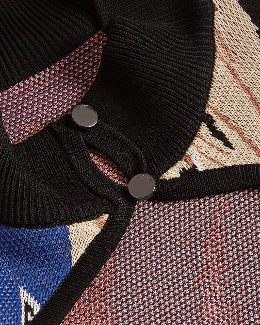 Ted Baker mujer 2ZFP614 ropa lilyiii minivestido ajustado de punto con espalda abierta negro