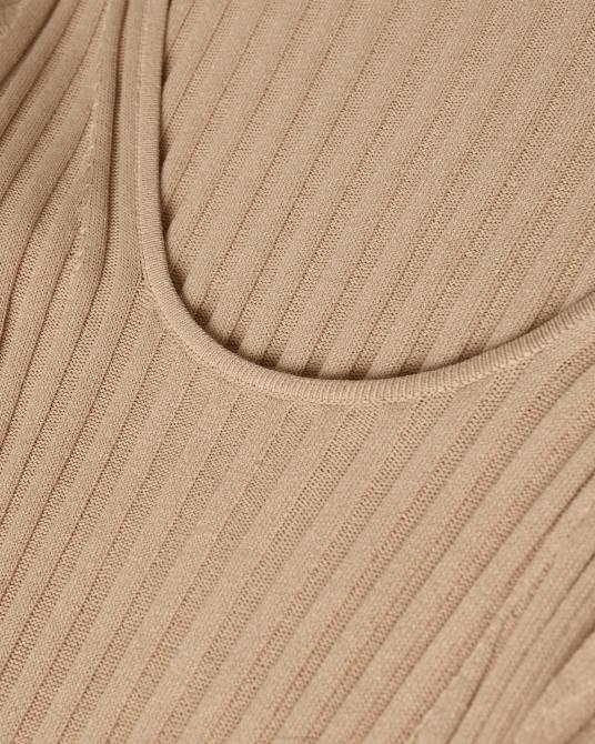 Ted Baker mujer 2ZFP621 ropa vestido de punto con detalle de abertura lateral kiierra marrón claro