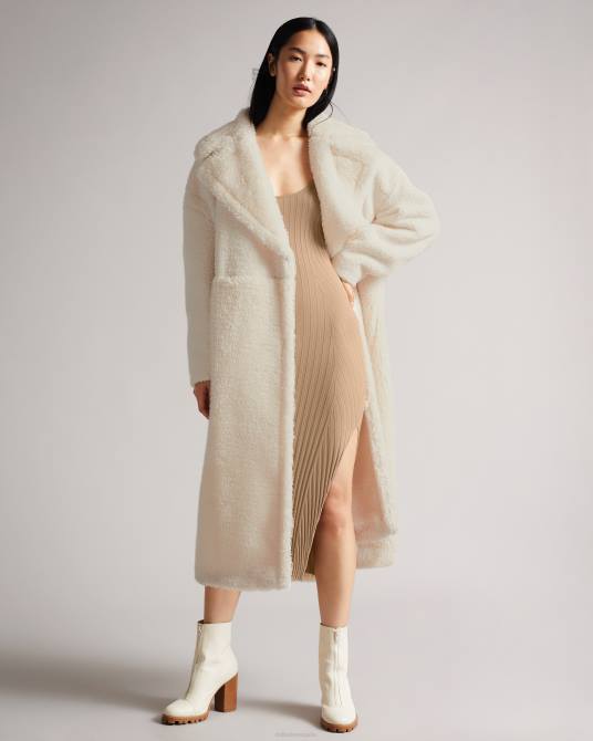 Ted Baker mujer 2ZFP621 ropa vestido de punto con detalle de abertura lateral kiierra marrón claro