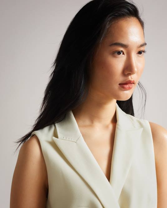 Ted Baker mujer 2ZFP629 ropa vestido corto estilo americana sin mangas joannid Marfil