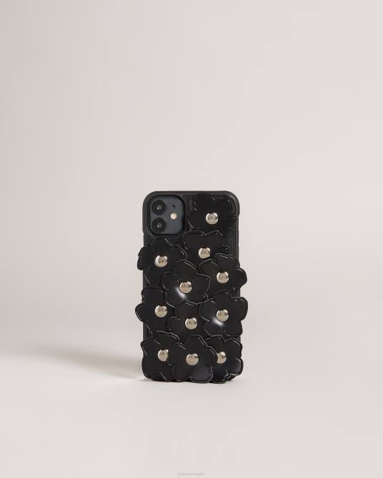 Ted Baker mujer 2ZFP1204 accesorios funda para iPhone 11 con clip y apliques de magnolia florrii negro