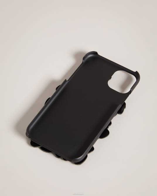 Ted Baker mujer 2ZFP1204 accesorios funda para iPhone 11 con clip y apliques de magnolia florrii negro