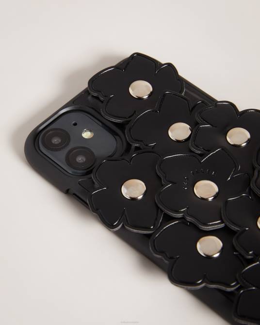 Ted Baker mujer 2ZFP1204 accesorios funda para iPhone 11 con clip y apliques de magnolia florrii negro