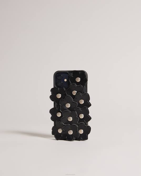 Ted Baker mujer 2ZFP1205 accesorios Funda con clip para iPhone 12/12 Pro con aplique Floru Magnolia negro