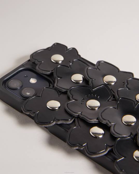 Ted Baker mujer 2ZFP1205 accesorios Funda con clip para iPhone 12/12 Pro con aplique Floru Magnolia negro