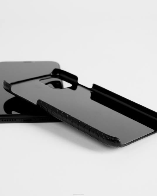 Ted Baker mujer 2ZFP2118 accesorios Funda iPhone 11 con clip de imitación de cocodrilo Claryy negro