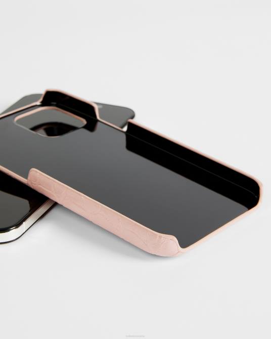 Ted Baker mujer 2ZFP2119 accesorios Funda iPhone 12 / 12 Pro Clip Imitación Cocodrilo Cattie Rosa palido