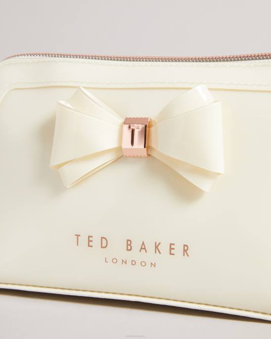 Ted Baker mujer 2ZFP1169 bolsas bolsa de maquillaje aimee con lazo curvo Marfil