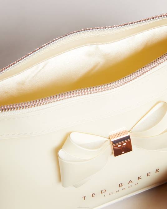 Ted Baker mujer 2ZFP1169 bolsas bolsa de maquillaje aimee con lazo curvo Marfil