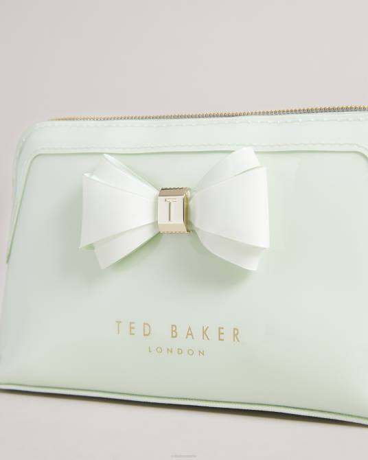 Ted Baker mujer 2ZFP1172 bolsas bolsa de maquillaje aimee con lazo curvo pl-verde