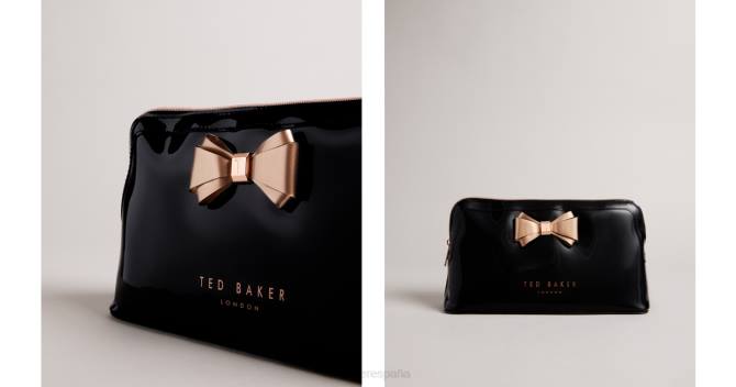 Ted Baker mujer 2ZFP1174 bolsas neceser abbie con lazo curvo negro