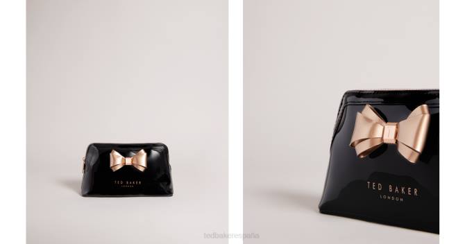 Ted Baker mujer 2ZFP1177 bolsas bolsa de maquillaje aimee con lazo curvo negro