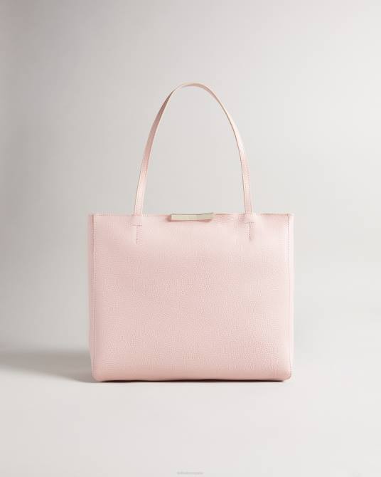 Ted Baker mujer 2ZFP826 bolsas Bolso shopper Clarkia con barra facetada y grano suave Rosa claro