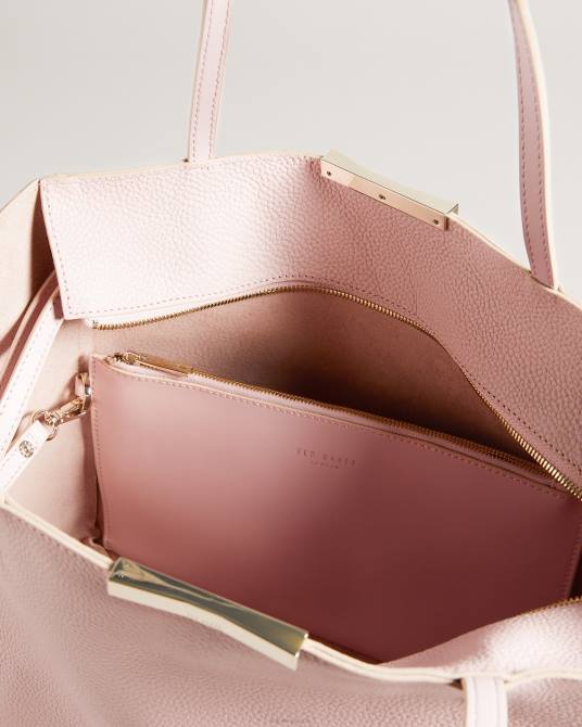 Ted Baker mujer 2ZFP826 bolsas Bolso shopper Clarkia con barra facetada y grano suave Rosa claro