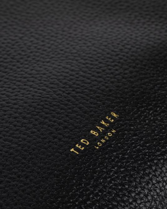 Ted Baker mujer 2ZFP827 bolsas Bolso shopper Clarkia con barra facetada y grano suave negro