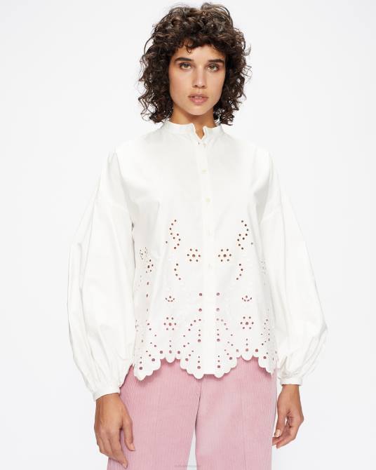 Ted Baker mujer 2ZFP565 ropa blusa itala con detalle de aberturas blanco