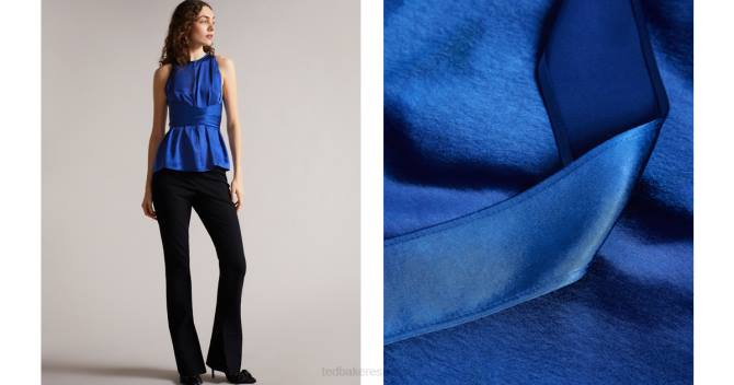 Ted Baker mujer 2ZFP567 ropa Camisola con cuello halter y lazo propio de Mikelle azul oscuro