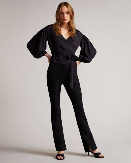 Ted Baker mujer 2ZFP568 ropa top cruzado ralda con blusón de manga larga Armada