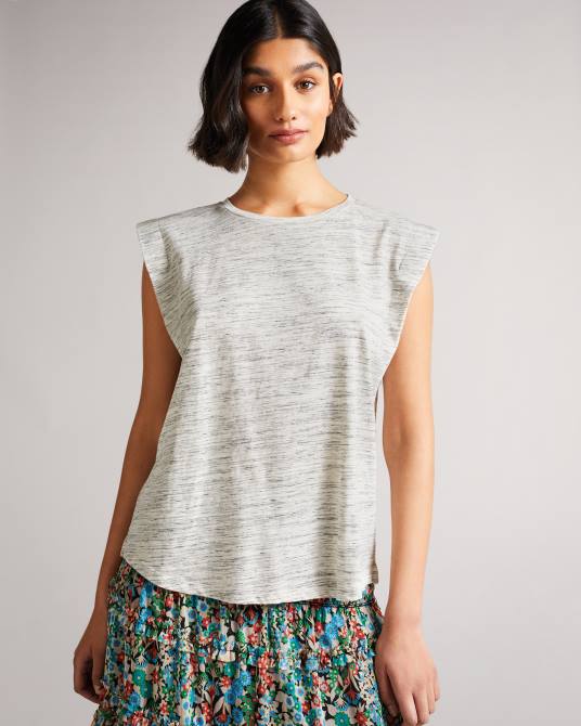 Ted Baker mujer 2ZFP580 ropa chaleco julesa con detalle en el hombro blanco