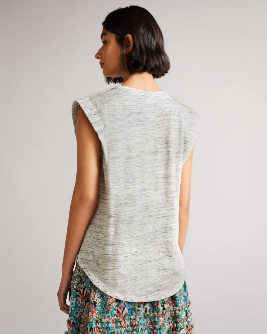 Ted Baker mujer 2ZFP580 ropa chaleco julesa con detalle en el hombro blanco