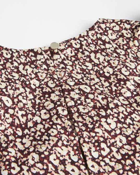 Ted Baker mujer 2ZFP585 ropa top sanjaa con detalle de volante y manga globo Morado oscuro