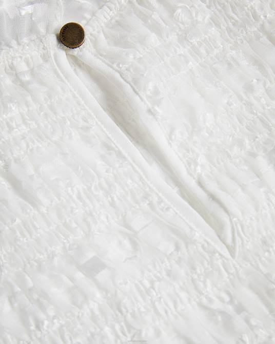 Ted Baker mujer 2ZFP593 ropa tora top fruncido de manga corta blanco