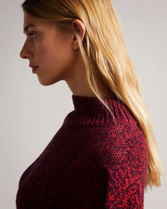 Ted Baker mujer 2ZFP594 ropa Jersey grueso con mangas llamativas de Elvinaa rojo brillante