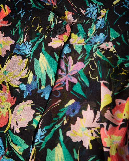 Ted Baker mujer 2ZFP599 ropa blusa carita con volantes en las mangas negro